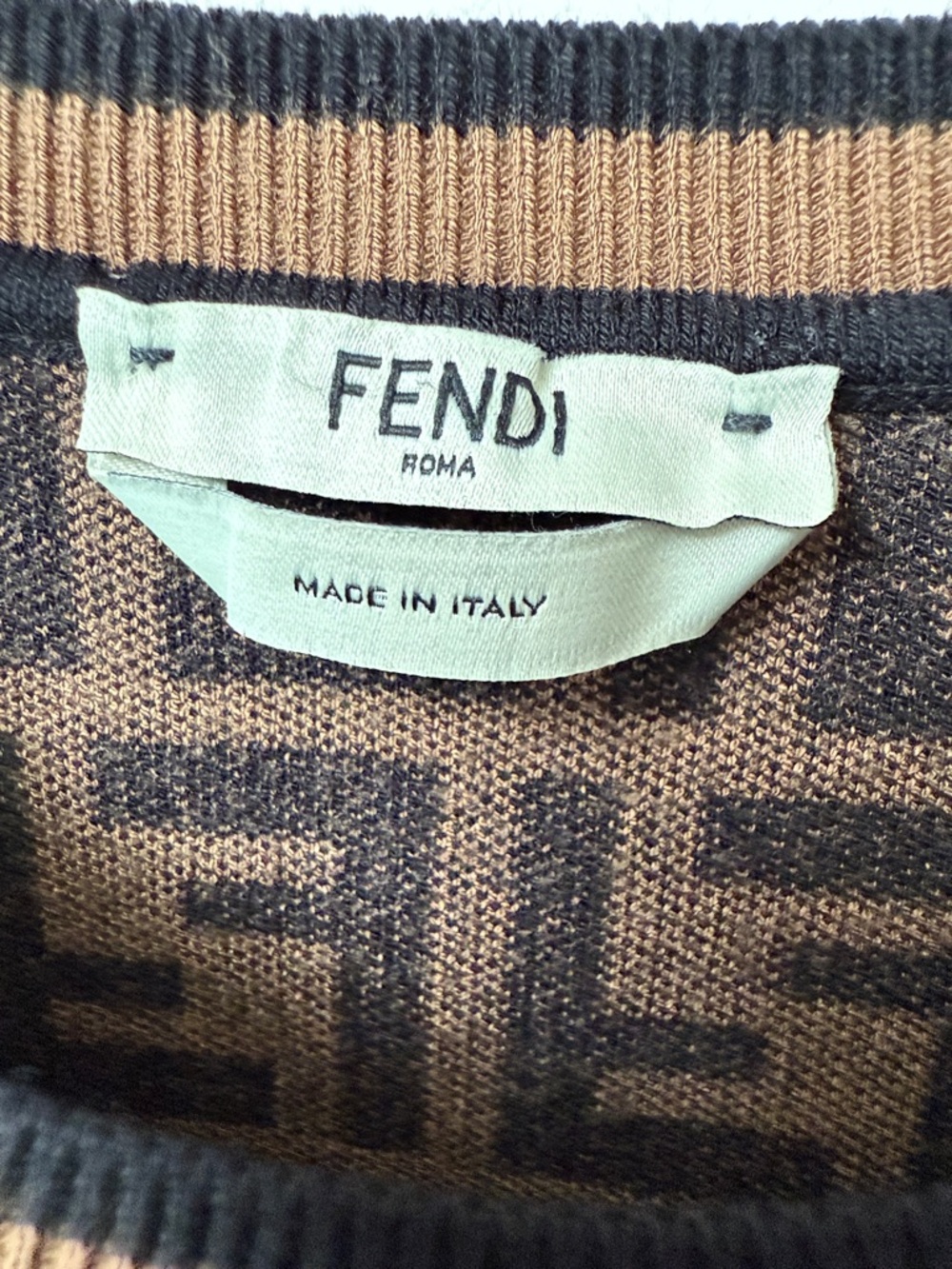 FENDI Sweater Fabric FF Motif Sweater Short Sleeve Size 44 - Picture 4 of 14